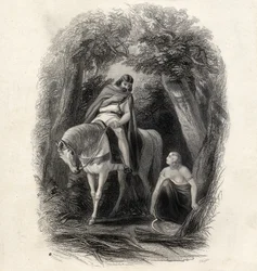 Re Cormac (m.1138) e la bella Eithne, inciso da J.Rogers, da 