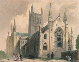 Cattedrale di Worcester, vista nord-ovest, 1836