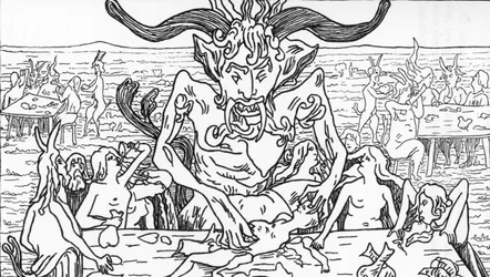 Il banchetto di Satana Disegno di Henry de Malvost da 