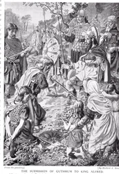 La sottomissione di Guthrum al re Alfredo, illustrazione da 