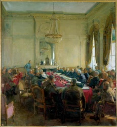 Prima Guerra Mondiale (1914-1918): Una riunione del Consiglio Superiore al Trianon Palace di Versailles nel luglio 1918