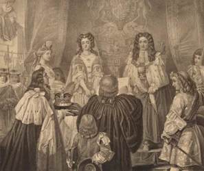 La corona offerta a Guglielmo e Maria, 1689, 1886