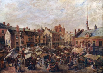 Piazza del Mercato di Carlisle davanti al Vecchio Municipio