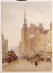 Guardando giù da Ludgate Hill dai gradini di St. Paul, 1900