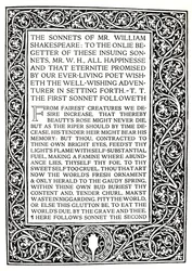 Riccardi Press: Pagina dai Sonetti di Shakespeare, c.1914