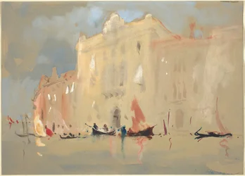 Gondole davanti a un palazzo sul Canal Grande a Venezia