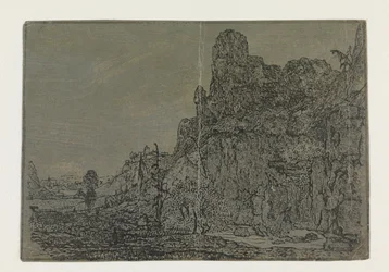 Paesaggio con una ripida scogliera, versione piccola
