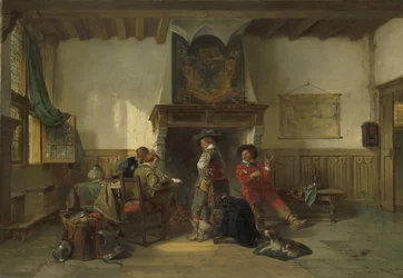 Soldati in una sala di guardia