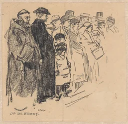 Fila di spettatori (a una processione?)