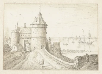 Porta della città con vista sul mare