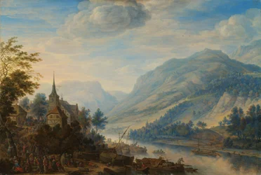 Vista sul Reno vicino al castello di Rheineck