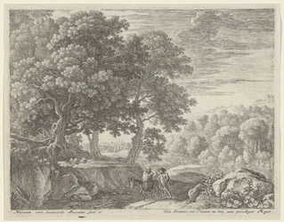 Sacra famiglia con asino e cherubini