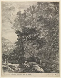 Paesaggio con ruscello montano