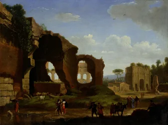 Veduta di Roma con Venere e il tempio romano e l
