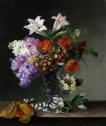 Natura morta con fiori. Dipinto di Hermania Neergaard (1799-1875) Collezione privata