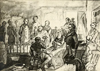 Abraham Lincoln sul letto di morte, c.1865