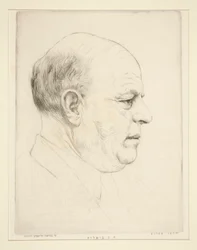 H. N. Bialik (ritratto di testa di profilo)