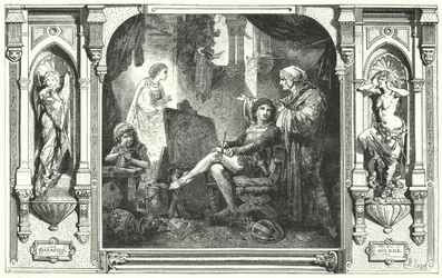 Dante Alighieri nello studio di Giotto, XIV secolo