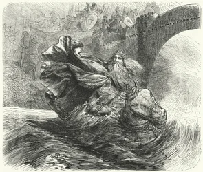 Federico Barbarossa che annega nel fiume Saleph durante la Terza Crociata, 1190