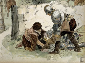 Enrico IV (1553-1610) ferito durante una ricognizione ad Aumale contro l