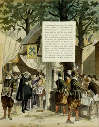 Enrico IV (1553-1610) alla fiera di Saint Germain, dopo il suo matrimonio, 16 dicembre