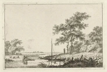 Paesaggio con barchetta