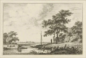 Paesaggio con barchetta