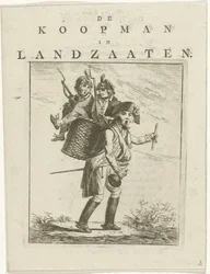 Foglio di canzone e caricatura con soldati, Caricatura di Guglielmo V, Il mercante di Landzaaten