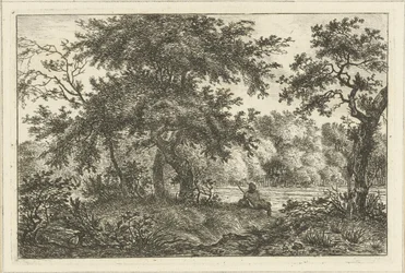 Uomo che riposa nel bosco