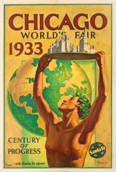 Manifesto che Pubblicizza la Fiera Mondiale del 1933 a Chicago