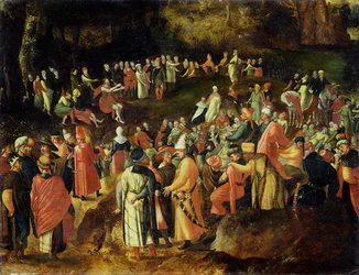 San Giovanni Battista che predica alla Mulititudine (olio su tavola)