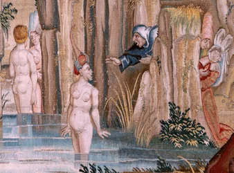Arazzo fiammingo. Serie Quattro arazzi dopo Hieronymus Bosch. Sant