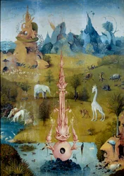 Paradiso La Fontaine. Dettaglio della parte sinistra del trittico de 