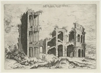 Veduta del Settizonio e del Colosseo a Roma