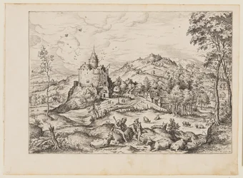 Mercurio che culla il sonno di Argo, da Paesaggi con scene bibliche e mitologiche