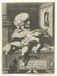Vanitas con bambino e teschio