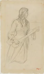 Giovane donna che suona il mandolino, studio per il ritratto di Mlle. Fiocre nel balletto "La Source".