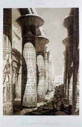 Sala ipostila, Tebe, Karnak, Egitto, 1841