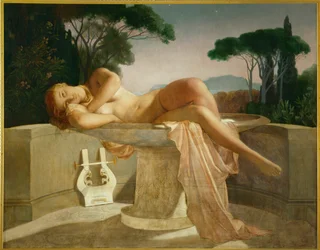 Jeune fille dans une vasque (dipinto su tela)