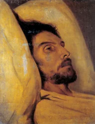 Ritratto del giornalista Armand Carel sul letto di morte