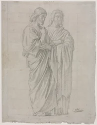 Due figure in piedi, studio per la sezione sinistra della Missione degli Apostoli