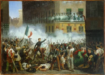 Battaglia in Rue De Rohan ... (olio su tela)