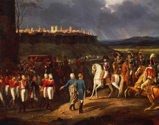Napoleone Bonaparte incontra prigionieri britannici ad Astorga, dopo la battaglia di La Coruna