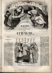 Athalie tragedia di Jean Racine in cinque atti - incisione in "Opere di Jean Racine" illustrata da Pauquet e nota di Emile de La Bédollière - 1851