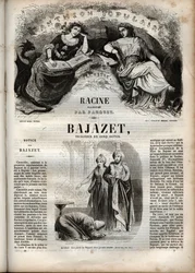 Bajazet tragedia in cinque atti di Jean Racine - incisione in "Opere di Jean Racine" illustrata da Pauquet e nota di Emile de La Bédollière - 1851