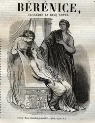 Berenice tragedia in cinque atti - incisione in "Opere di Jean Racine" illustrata da Pauquet e nota di Emile de La Bedolliere - 1851