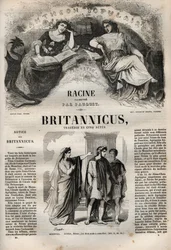 Britannicus tragedia in cinque atti - incisione in 