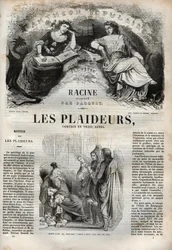 Les Plaideurs (1668) commedia in tre atti - incisione in 