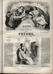 Fedra, di Jean Racine (1639-1699) - incisione in "Opere di Jean Racine" illustrata da Pauquet e nota di Emile de La Bédollière - 1851