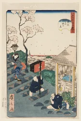 N. 28, Vista della collina di Gomi a Tsumagoi (Tsumagoi Gomizaka no kei)